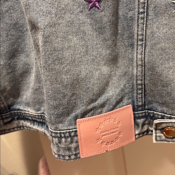 Dazzling Dreams x Park + Beach rainbow star denim jacket- size M - Picture 6 of 7
